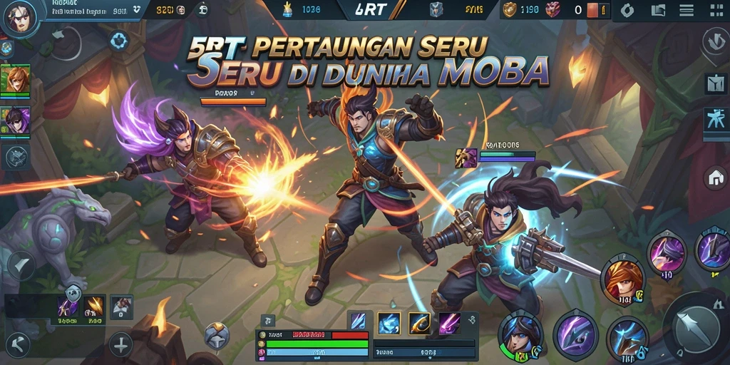 Tampilan gameplay MOBA yang mendebarkan dan seru.