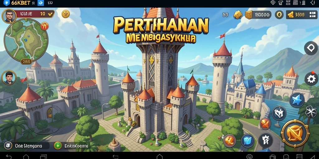Tampilan gameplay menara pertahanan yang seru dalam 66KBET.