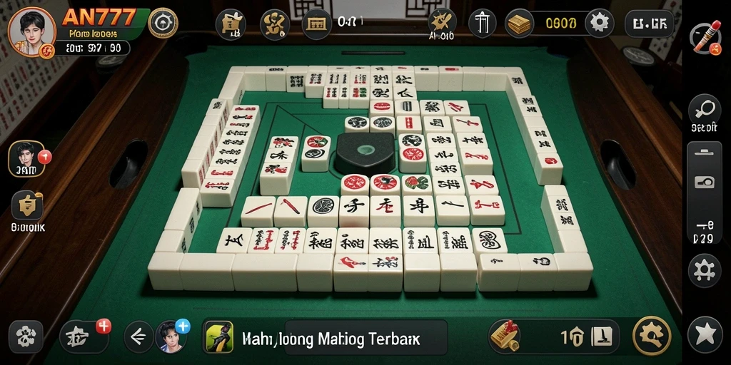 Screenshot utama AN777 menunjukkan gameplay Mahjong yang interaktif dan menantang.