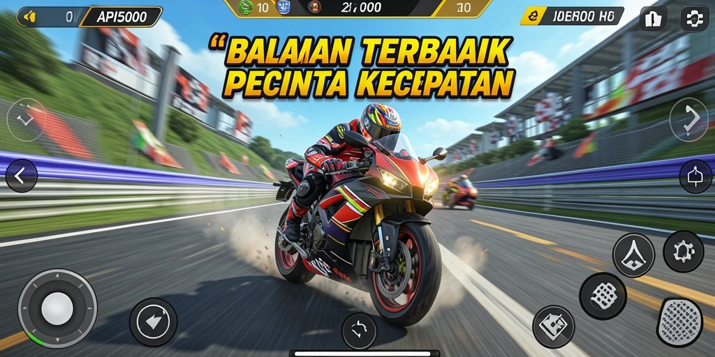 Tampilan gameplay seru dari API5000 dengan aksi balapan motor.
