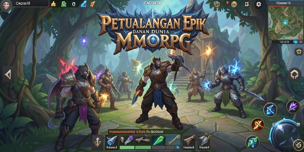 Gameplay mendebarkan dalam CACOR78, dunia MMORPG yang epik.