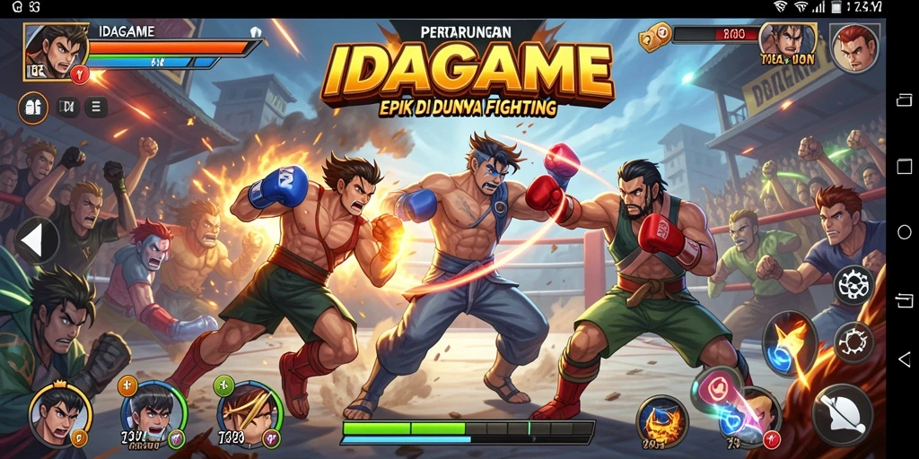 Tampilan pertarungan epik dalam gameplay IDAGAME.