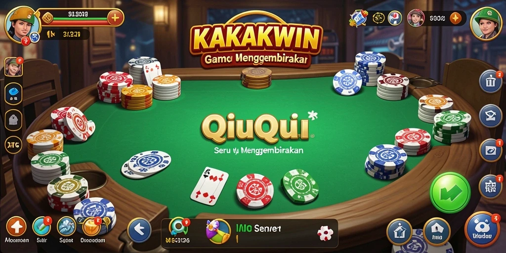 Screenshot gameplay KAKAKWIN yang menunjukkan keseruan bermain QiuQiu.