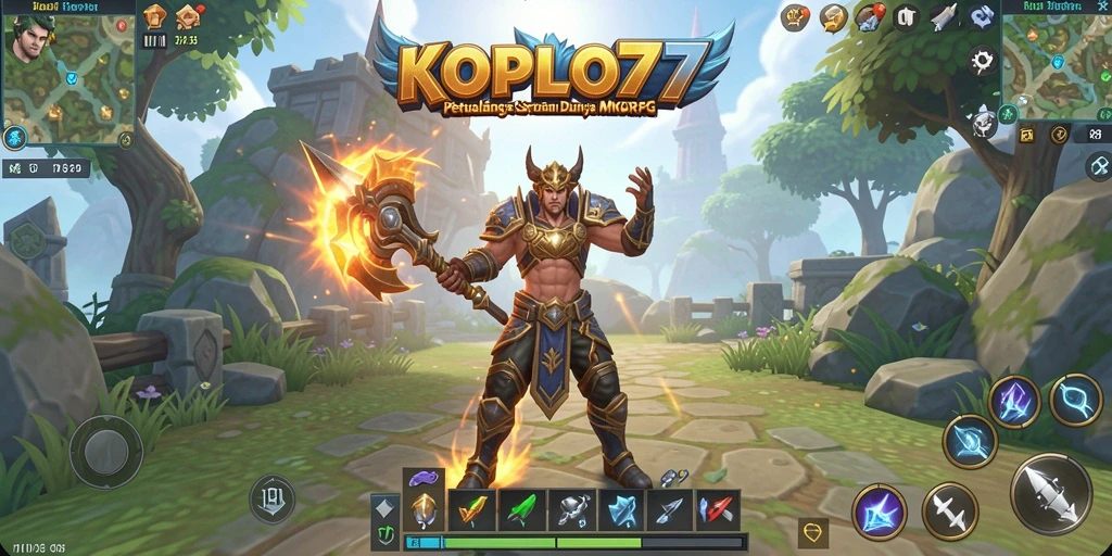 Screenshot gameplay menampilkan pertarungan epik dalam dunia KOPLO77.