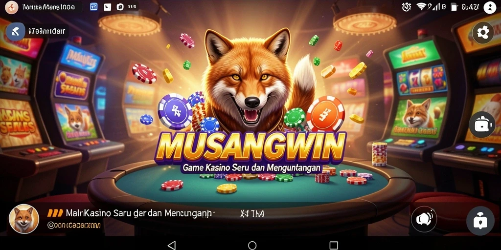 Screenshot utama MUSANGWIN menampilkan gameplay seru Kasino.