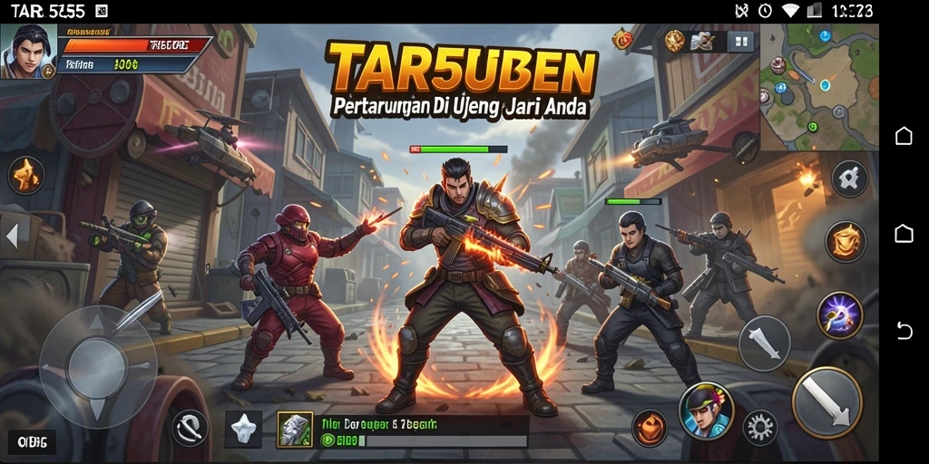TAR555 menampilkan aksi pertarungan seru dengan karakter-karakter unik.