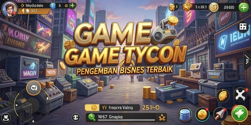 Screenshot utama W67 menampilkan gameplay Tycoon yang menarik dan seru.